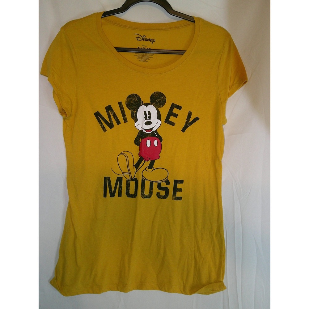 Disney Mickey Mouse Graphic T Shirt Yellow‎ Extra Large XL Women's Tee